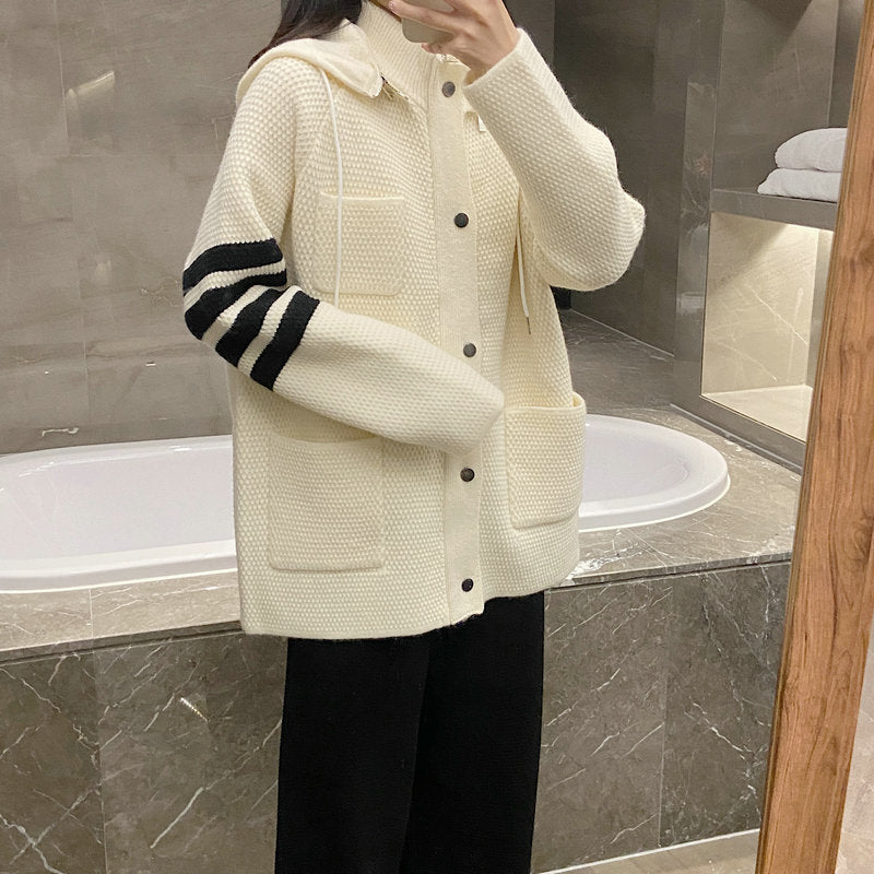 Thom Browne Women's Hooded Knitted Cardigan