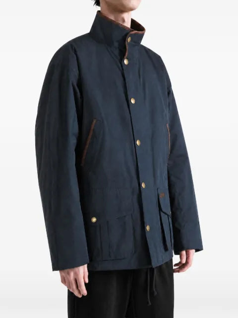 Barbour leather-trimmed multi-pocket jacket