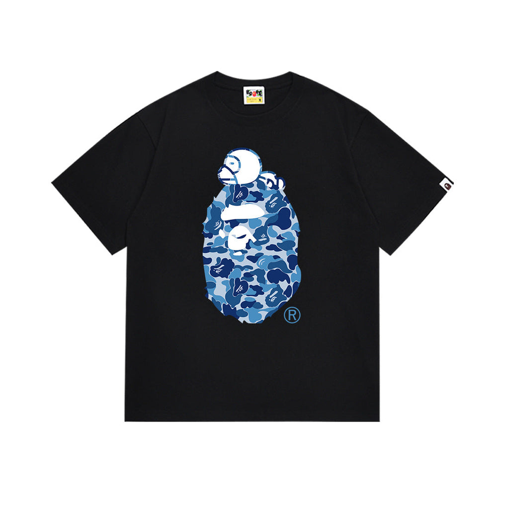 BAPE Camo Ape Head Graphic Print Short Sleeve Tee Streetwear Unisex