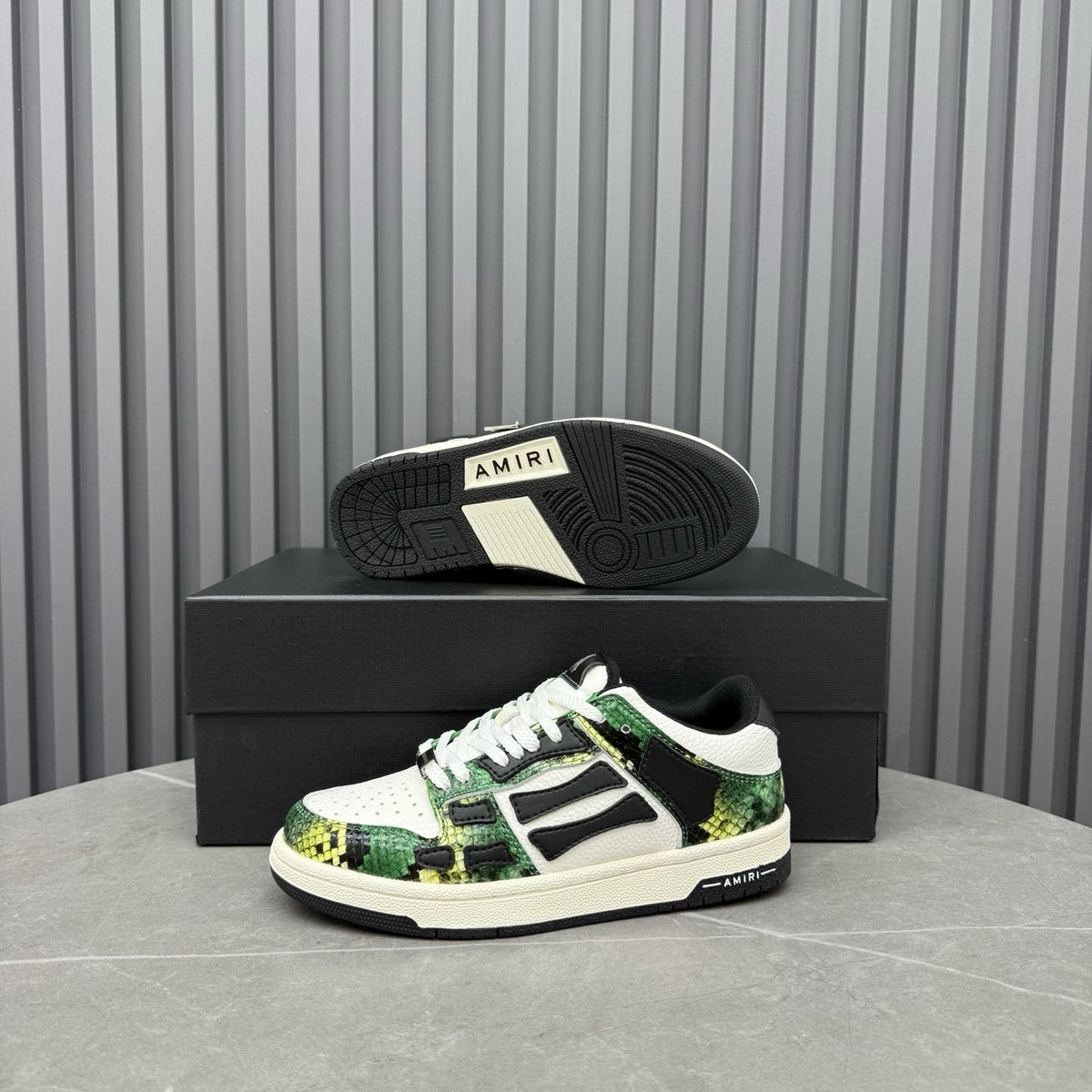 Amiri Green Patterned Low-Top Sneakers