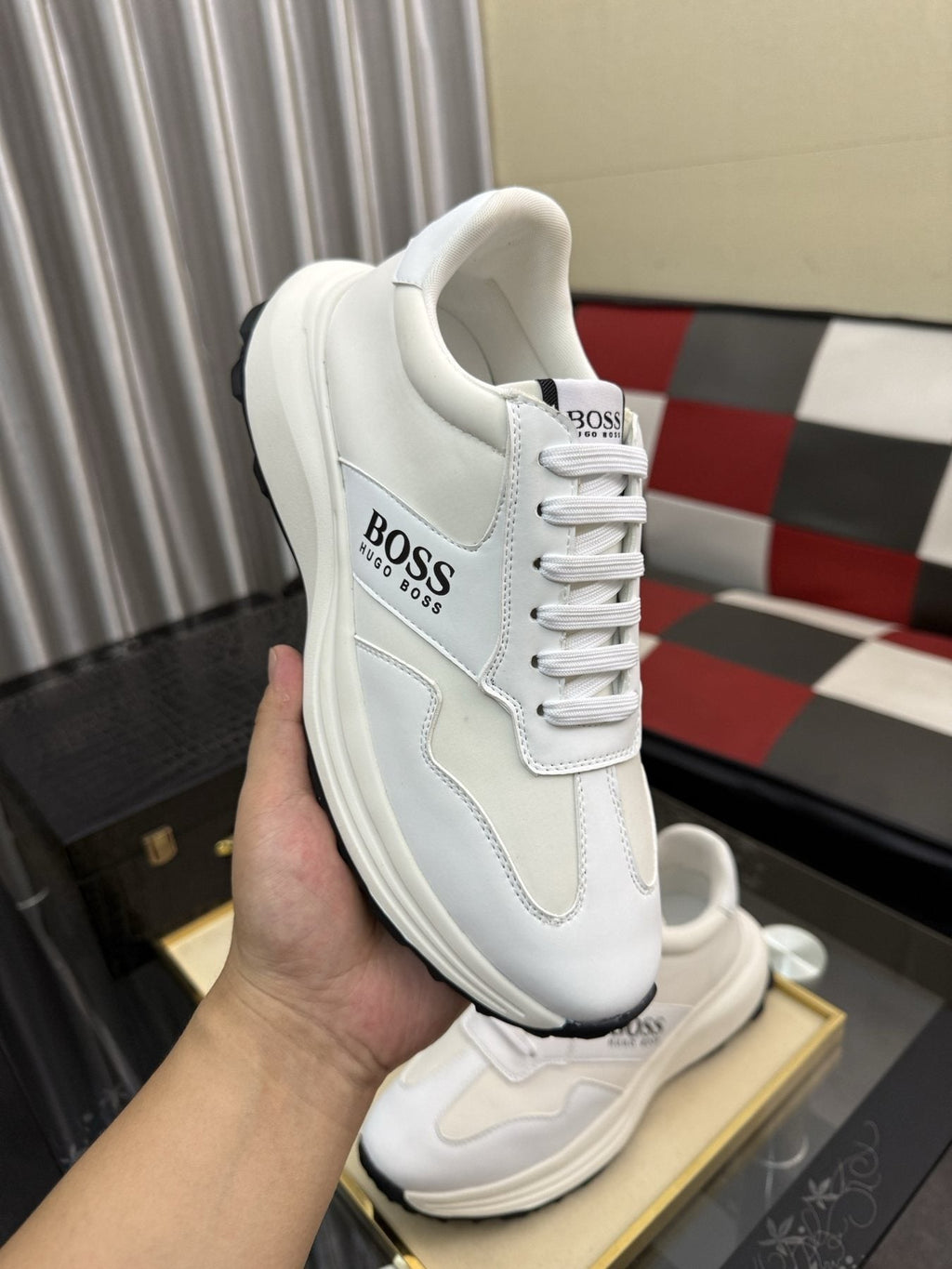 BOSS Men's Lace-Up Low-Top Sneakers